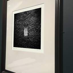 Art and collection photography Denis Olivier, Window, Royan, France. May 2021. Ref-11452 - Denis Olivier Photography, brown wood old frame on dark gray background